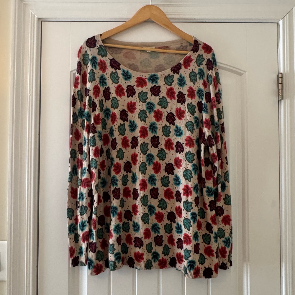 Talbots Autumn Leaves Sweater 3X | Lightweight, Beautiful Fall Pattern